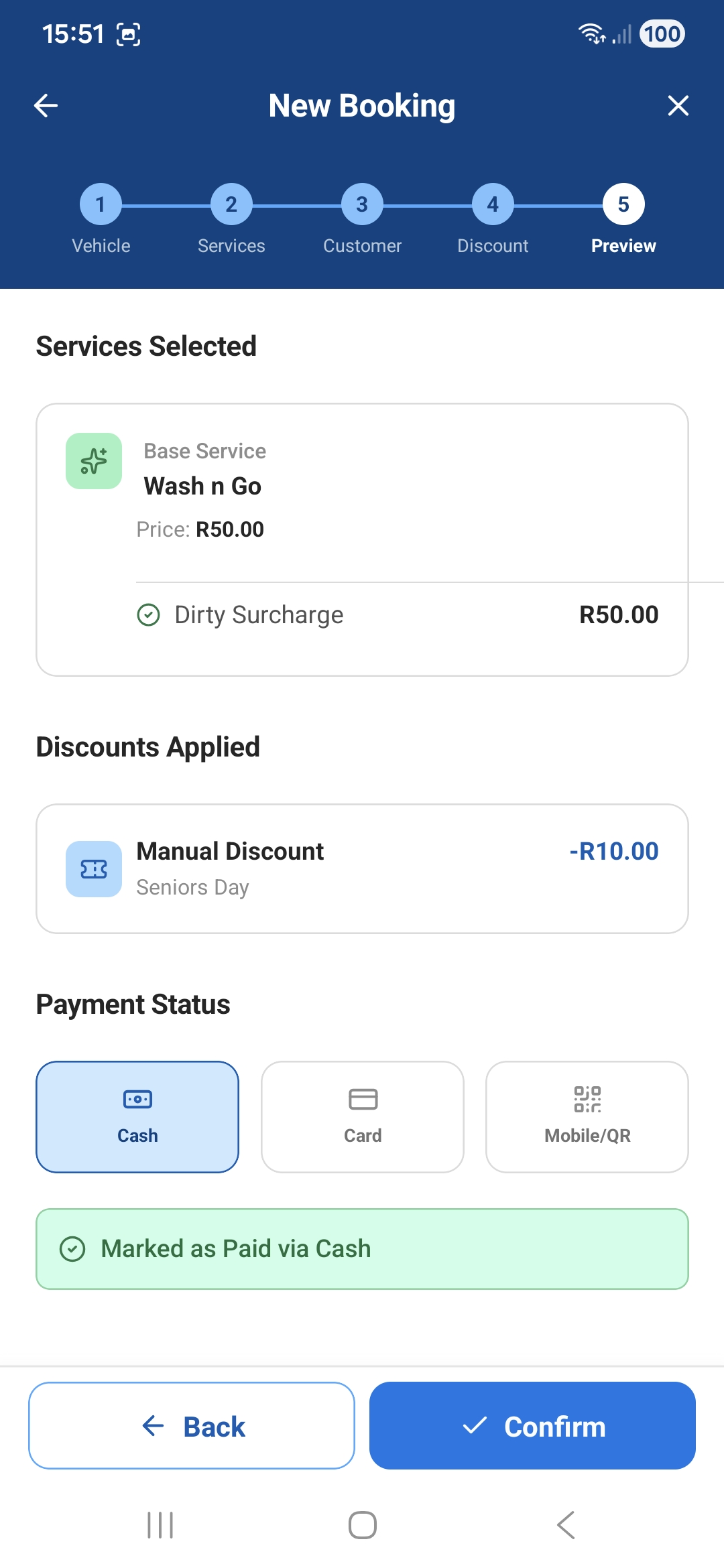 Booking Screen